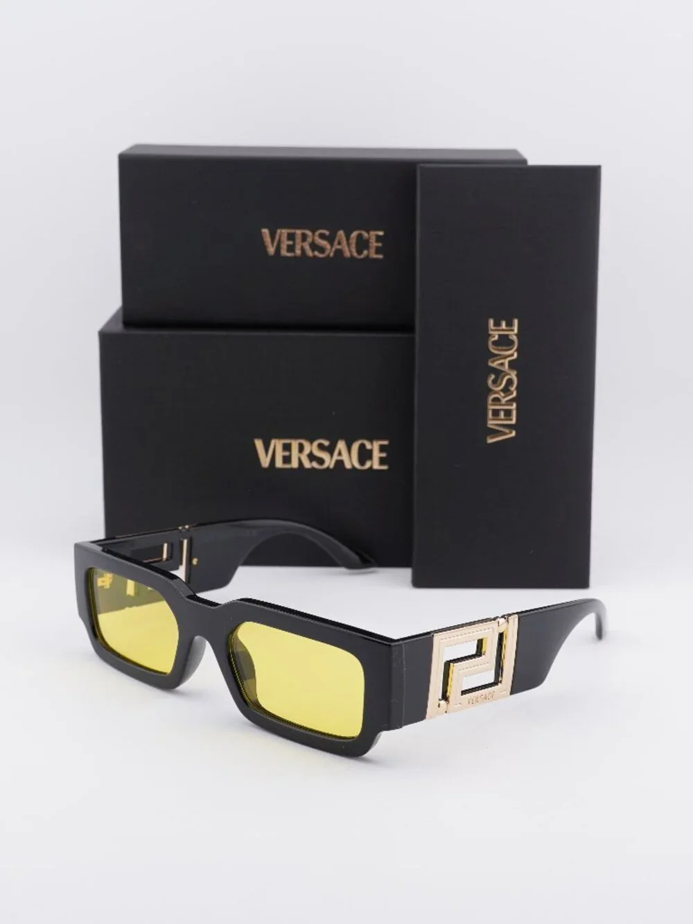 Versace VE4506U GB1/85 Rectangle Sunglasses – Black / Yellow
